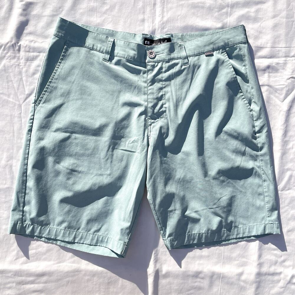 Travis Mathew Performance Chino Shorts Mens 34 Light Blue Golf